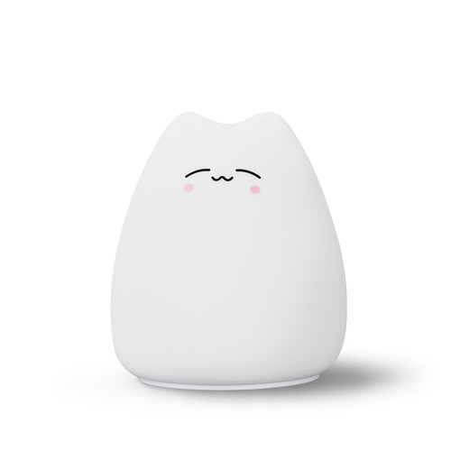 Mini Colorful Cute Cat Silicone Night Light Bedroom Atmosphere baby night light with touch sensor soft table lamp