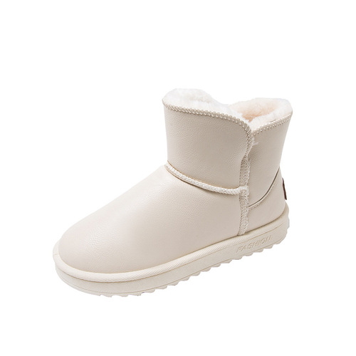 Dropshipping Women Winter Shoes PU High Quality Plush Insole Snow Boots Ladies' Outdoor Ankle Winter Boots