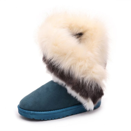 Winter Fur Snow Boots Warm Flat Bottom Slip On Women Shoes Causal Durable Stylish Outdoors Casual Boots 