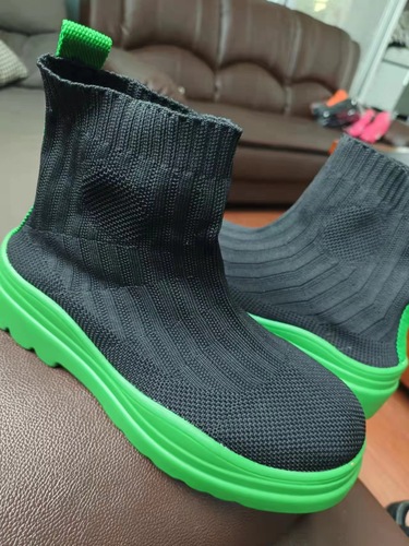 Knitted Platform Women's Boots Autumn and Winter Ankle Boots Women's Breathable Mid Well Boots