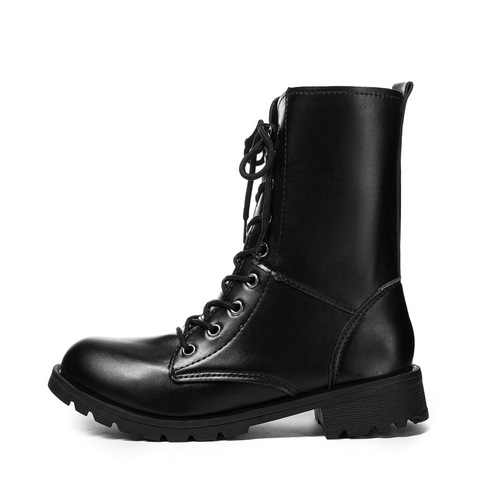Large size 35-42 Martin boots British autumn and winter round head short boots Women's lace-up locomotive single short b