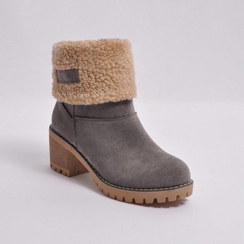 Women Winter Boots Mid-Calf Two-Way Wear Warm Snow Boots 