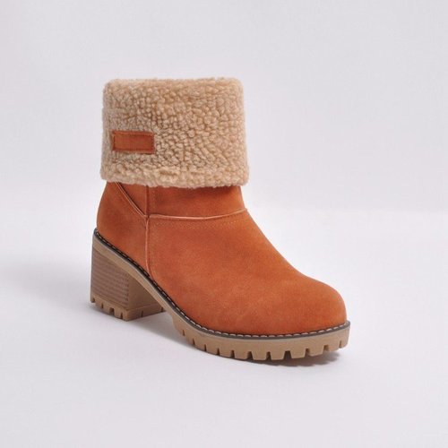 Women Winter Boots Mid-Calf Two-Way Wear Warm Snow Boots 