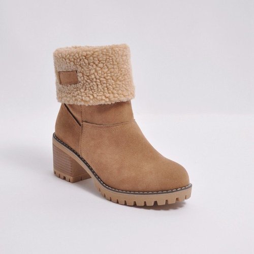 Women Winter Boots Mid-Calf Two-Way Wear Warm Snow Boots 