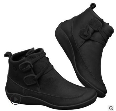 Soft Sole Mid-High Calf Boot Shoes Womens Ankle Boots Flat Women's Boots