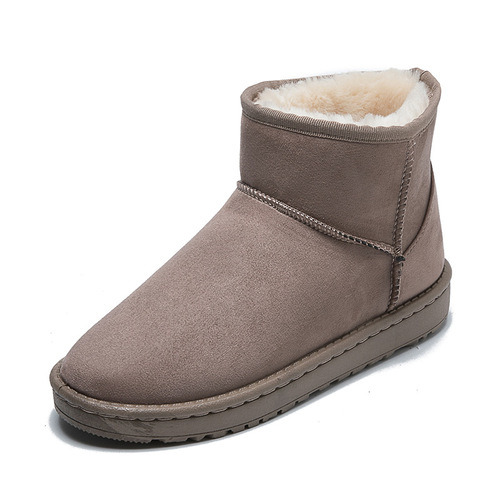 Classic Suede Snow Boots Wool Women Boots Warm Non-slip Silp-on Winter Shoes for Women Ankle Boots
