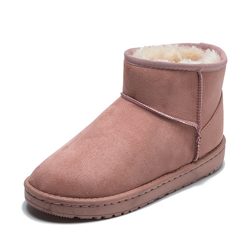Classic Suede Snow Boots Wool Women Boots Warm Non-slip Silp-on Winter Shoes for Women Ankle Boots