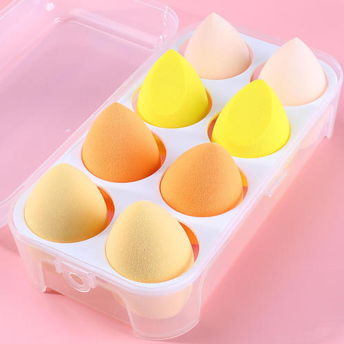 8pcs Bundle Make Up Sponge Cosmetic Puff Tools Holder Cleaner Blender Beauty Soft Make Up Sponge