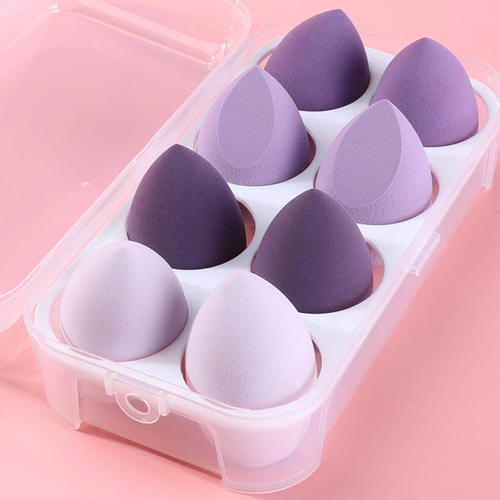 8pcs Bundle Make Up Sponge Cosmetic Puff Tools Holder Cleaner Blender Beauty Soft Make Up Sponge