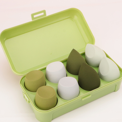 8pcs Bundle Make Up Sponge Cosmetic Puff Tools Holder Cleaner Blender Beauty Soft Make Up Sponge