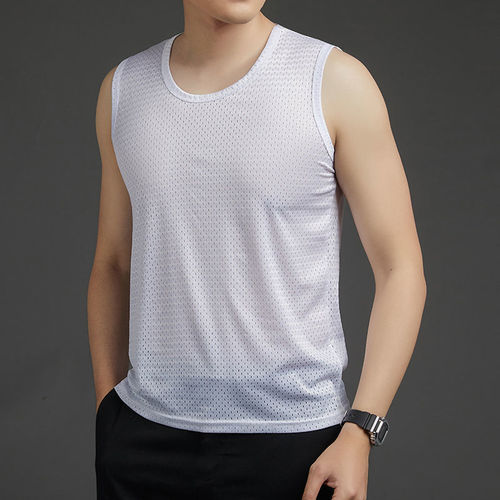 In Stock Casual  Men's Tops Wife Beater Men One Piece Shirts Woven