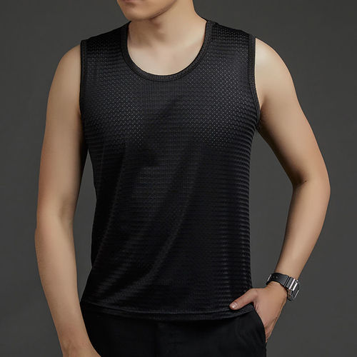 In Stock Casual  Men's Tops Wife Beater Men One Piece Shirts Woven
