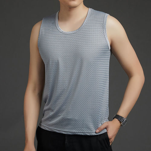 In Stock Casual  Men's Tops Wife Beater Men One Piece Shirts Woven