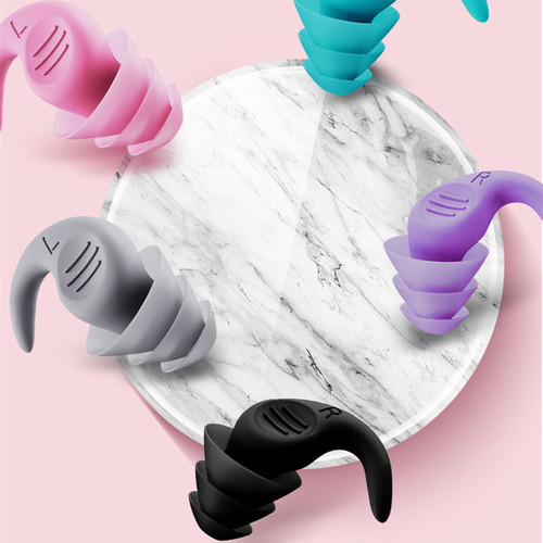 Sleep Aid Noise Reducing Reusable Silicone Earplugs Washable Portable Soundproof Ear Plugs for Sleeping 