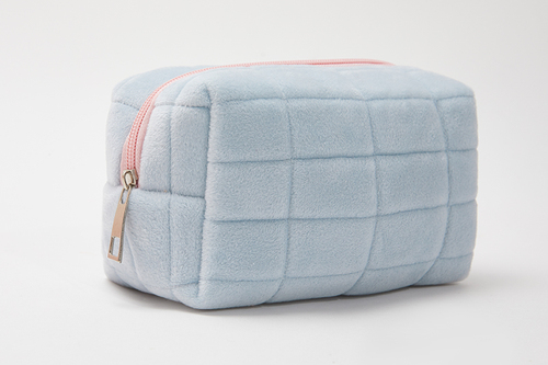 Fashion beauty embroidery  zipper travel makeup pouch girls soft velvet cosmetic bag corduroy makeup bag