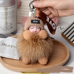 Cute Metal Plush Toy Ornaments, Baby Doll Chains for Collectors