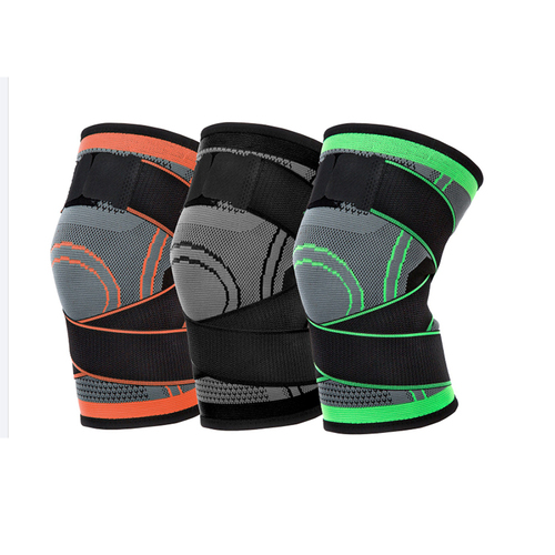  adjustable strap knitted knee support compression weightlifting powerlifting knee sleeve