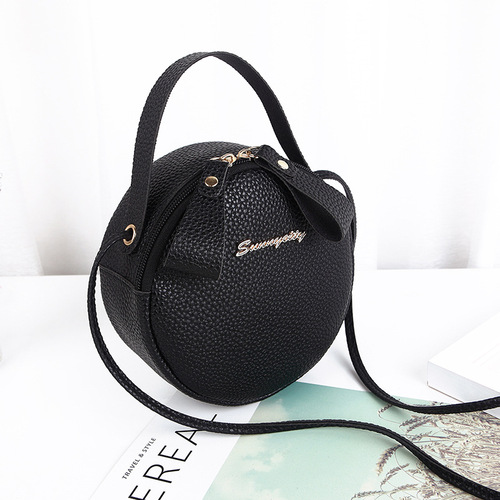 Designer Mini Round PU Leather Crossbody Bag Cute Women's Handbag, New Fashion Accessory