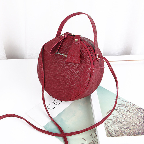 Designer Mini Round PU Leather Crossbody Bag Cute Women's Handbag, New Fashion Accessory