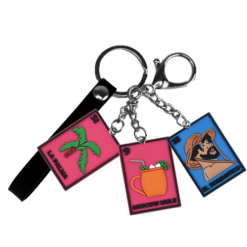 Mexican Keychain 2D shoe model key ring basketball shoes car pendant rubber keychain food key chains