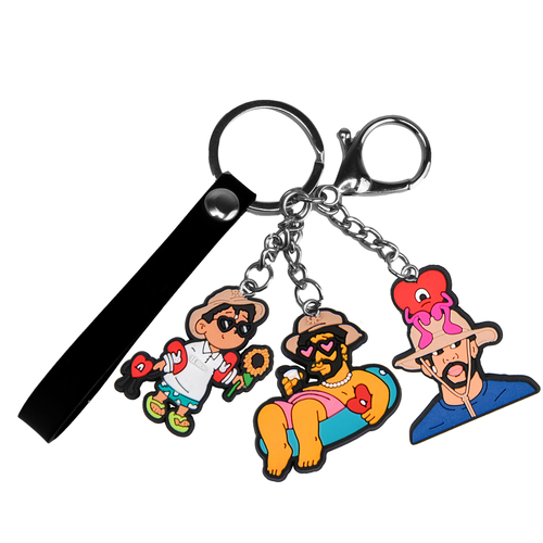 Mexican Keychain 2D shoe model key ring basketball shoes car pendant rubber keychain food key chains