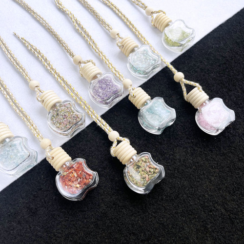  Mixed Quartz Crystal Chips Wishing Bottle Pendant For Car Hanging