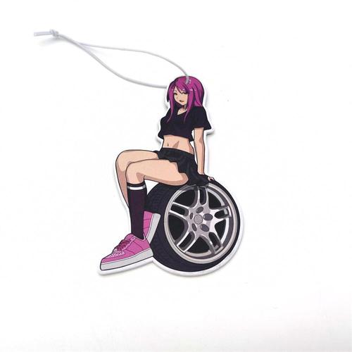 New JDM Culture Series Car Air Freshener Hanging Sexy Girl Tire Girls Car Rear View Solid Paper Car Interior Accessories