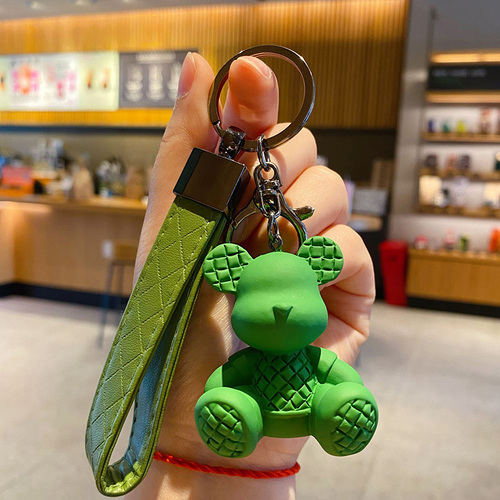 Cute Kawaii Bear Key Chain 3D Resin Plastic Keychain Bag Accesorios
