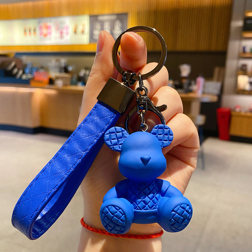 Cute Kawaii Bear Key Chain 3D Resin Plastic Keychain Bag Accesorios