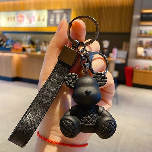 Cute Kawaii Bear Key Chain 3D Resin Plastic Keychain Bag Accesorios