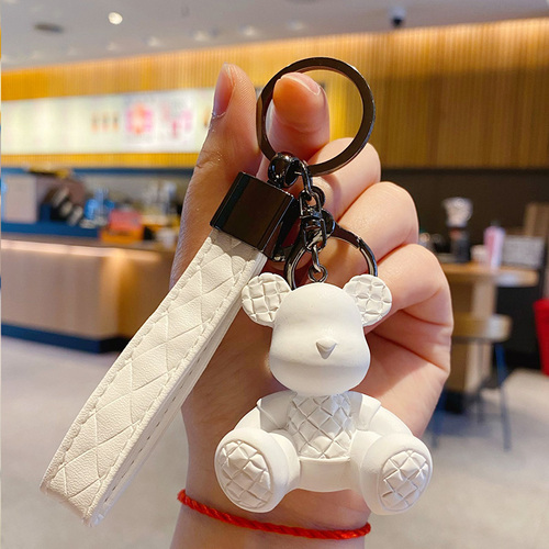 Cute Kawaii Bear Key Chain 3D Resin Plastic Keychain Bag Accesorios
