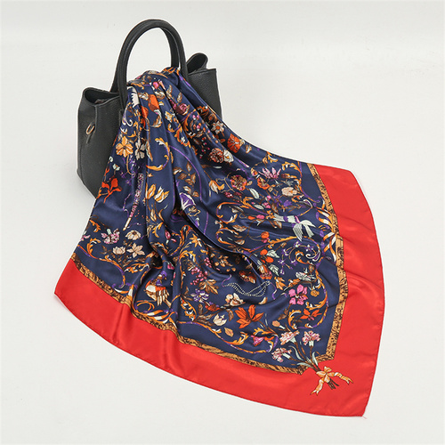 Satin Scarf with Feather Design Women's Fashion Scarves, Personalized Style