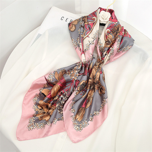Satin Scarf with Feather Design Women's Fashion Scarves, Personalized Style