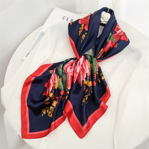 Satin Scarf with Feather Design Women's Fashion Scarves, Personalized Style