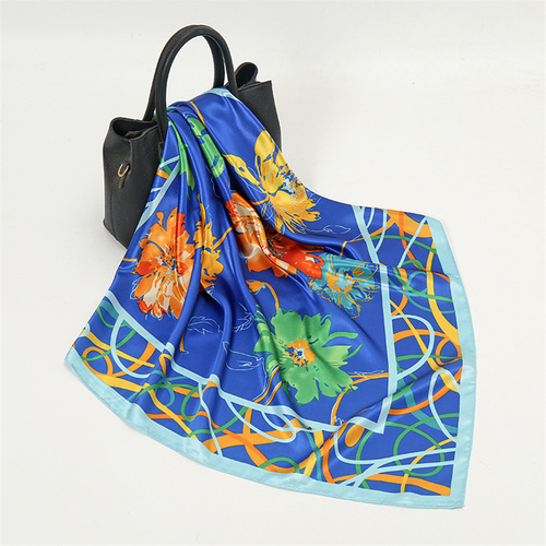 Satin Scarf with Feather Design Women's Fashion Scarves, Personalized Style