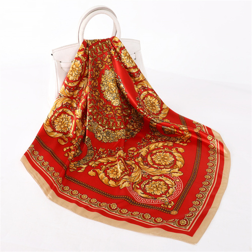 Satin Scarf with Feather Design Women's Fashion Scarves, Personalized Style