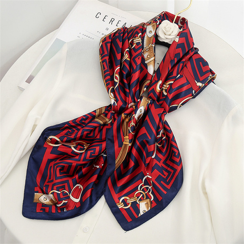 Satin Scarf with Feather Design Women's Fashion Scarves, Personalized Style