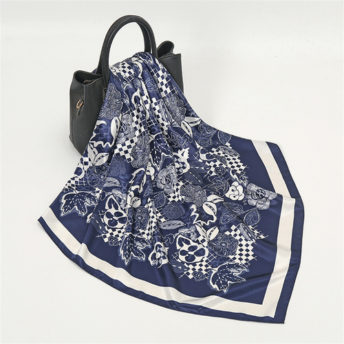 Satin Scarf with Feather Design Women's Fashion Scarves, Personalized Style