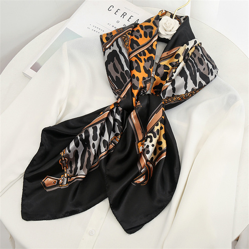 Satin Scarf with Feather Design Women's Fashion Scarves, Personalized Style