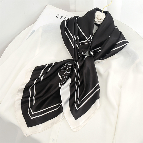 Satin Scarf with Feather Design Women's Fashion Scarves, Personalized Style