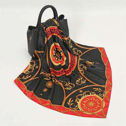 Satin Scarf with Feather Design Women's Fashion Scarves, Personalized Style