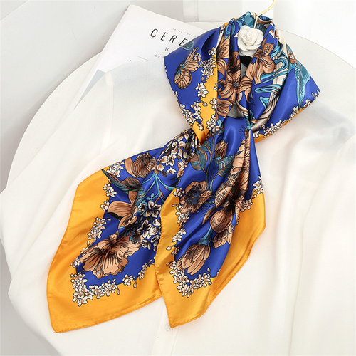 Satin Scarf with Feather Design Women's Fashion Scarves, Personalized Style