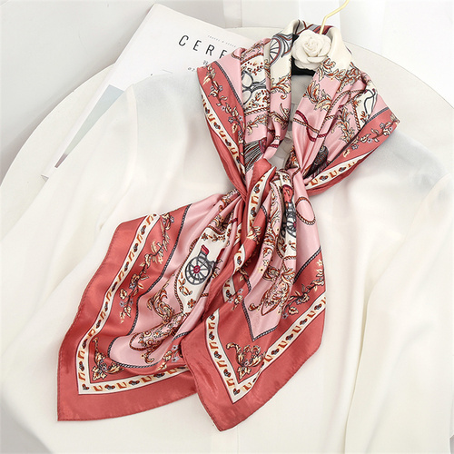 Satin Scarf with Feather Design Women's Fashion Scarves, Personalized Style