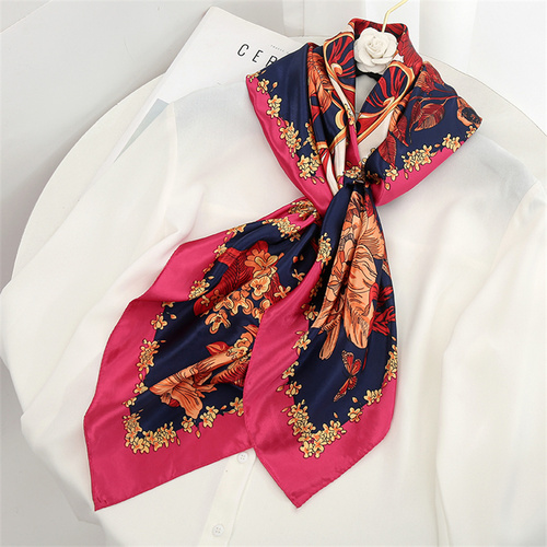 Satin Scarf with Feather Design Women's Fashion Scarves, Personalized Style