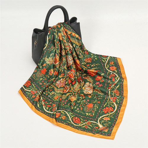 Satin Scarf with Feather Design Women's Fashion Scarves, Personalized Style