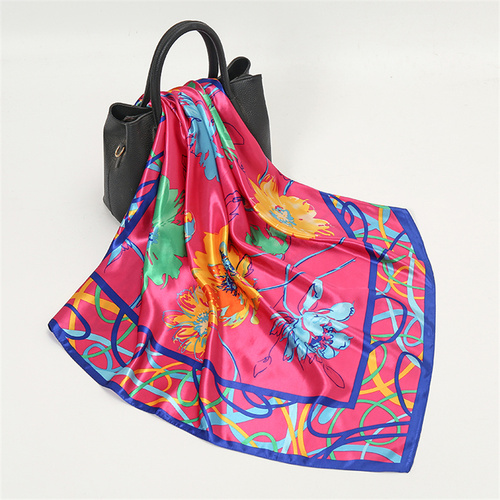 Satin Scarf with Feather Design Women's Fashion Scarves, Personalized Style