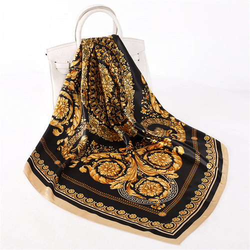 Satin Scarf with Feather Design Women's Fashion Scarves, Personalized Style