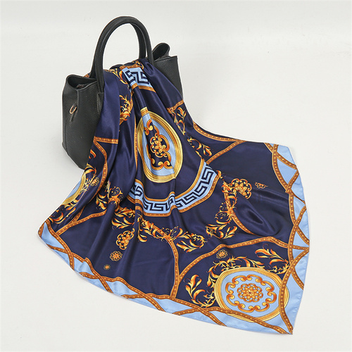 Satin Scarf with Feather Design Women's Fashion Scarves, Personalized Style