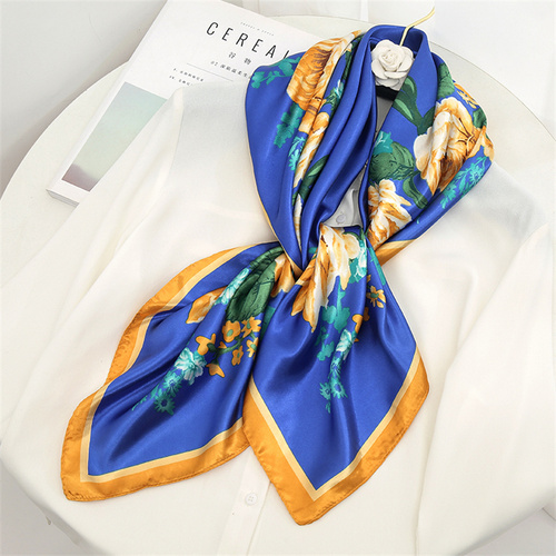 Satin Scarf with Feather Design Women's Fashion Scarves, Personalized Style