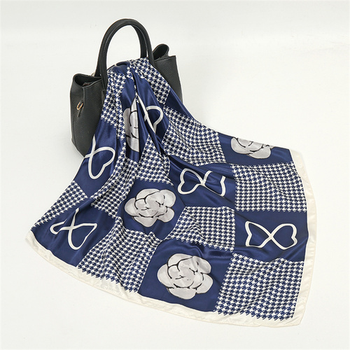 Satin Scarf with Feather Design Women's Fashion Scarves, Personalized Style